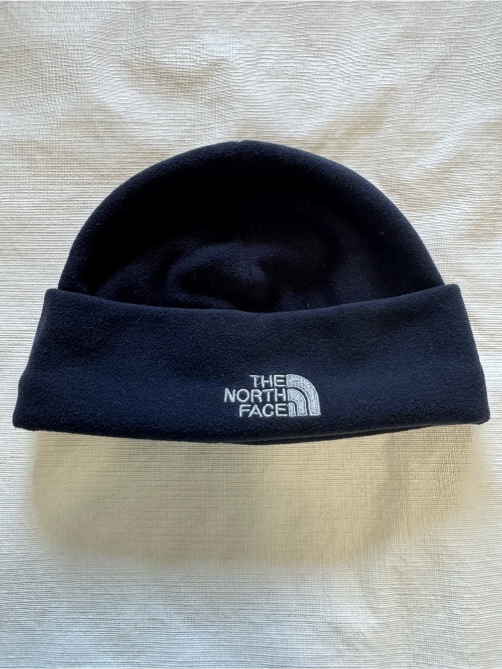 The North Face Charcoal Fleece Beanie with Woven Tab